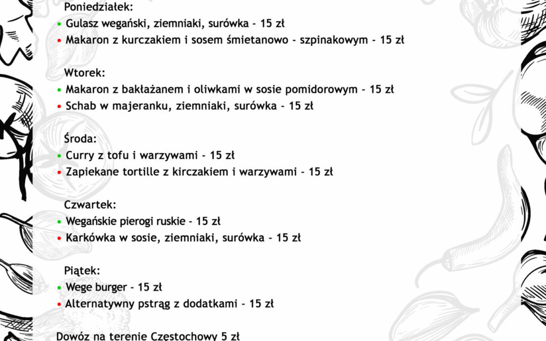 W tym tygodniu polecamy nasze propozycje obiadowe