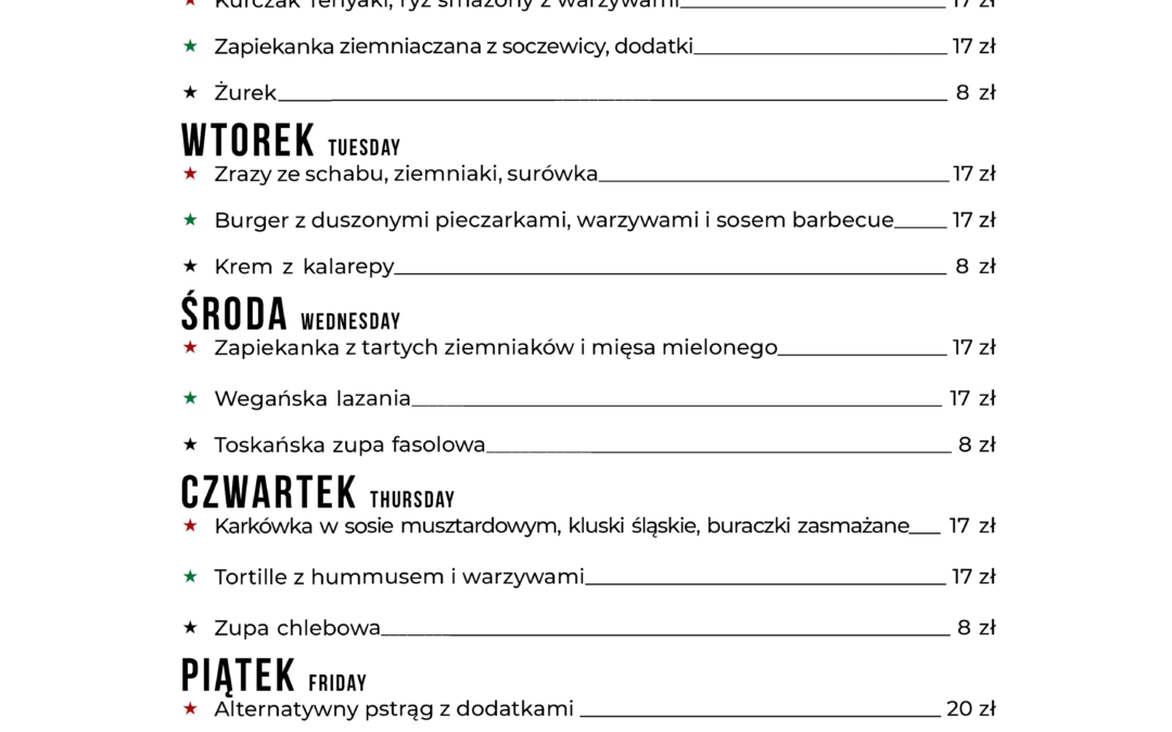 Menu 6-10 czerwca